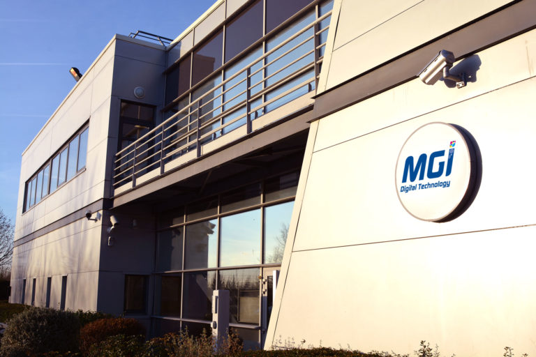 photo of the entrance to the MGI Digital Technology headquarters