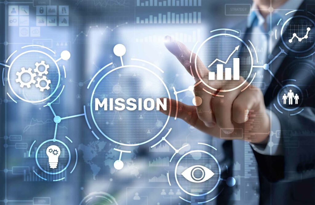 Photo of a hand pressing a mission button